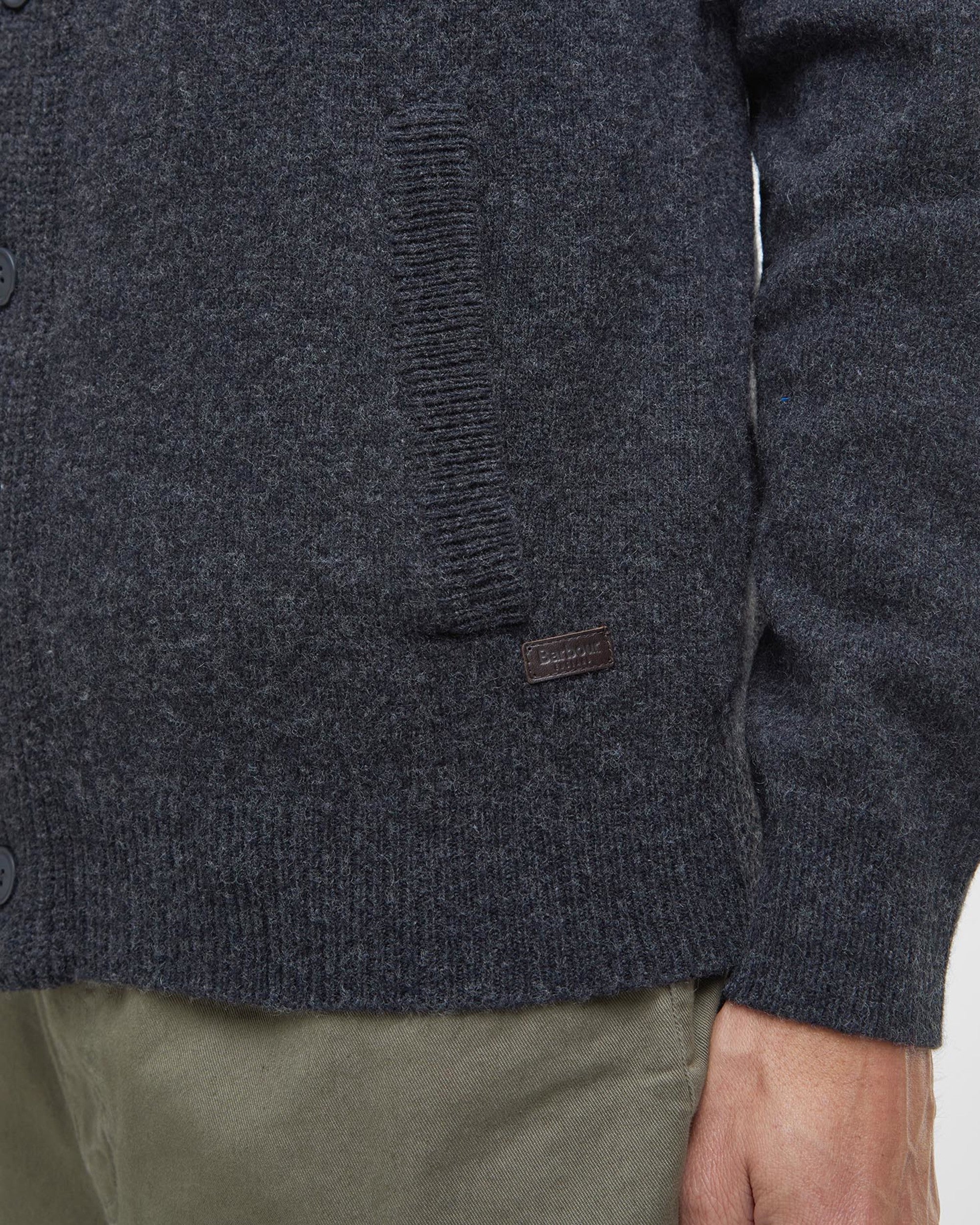 Barbour Essential Patch Zip Through - Charcoal Marl