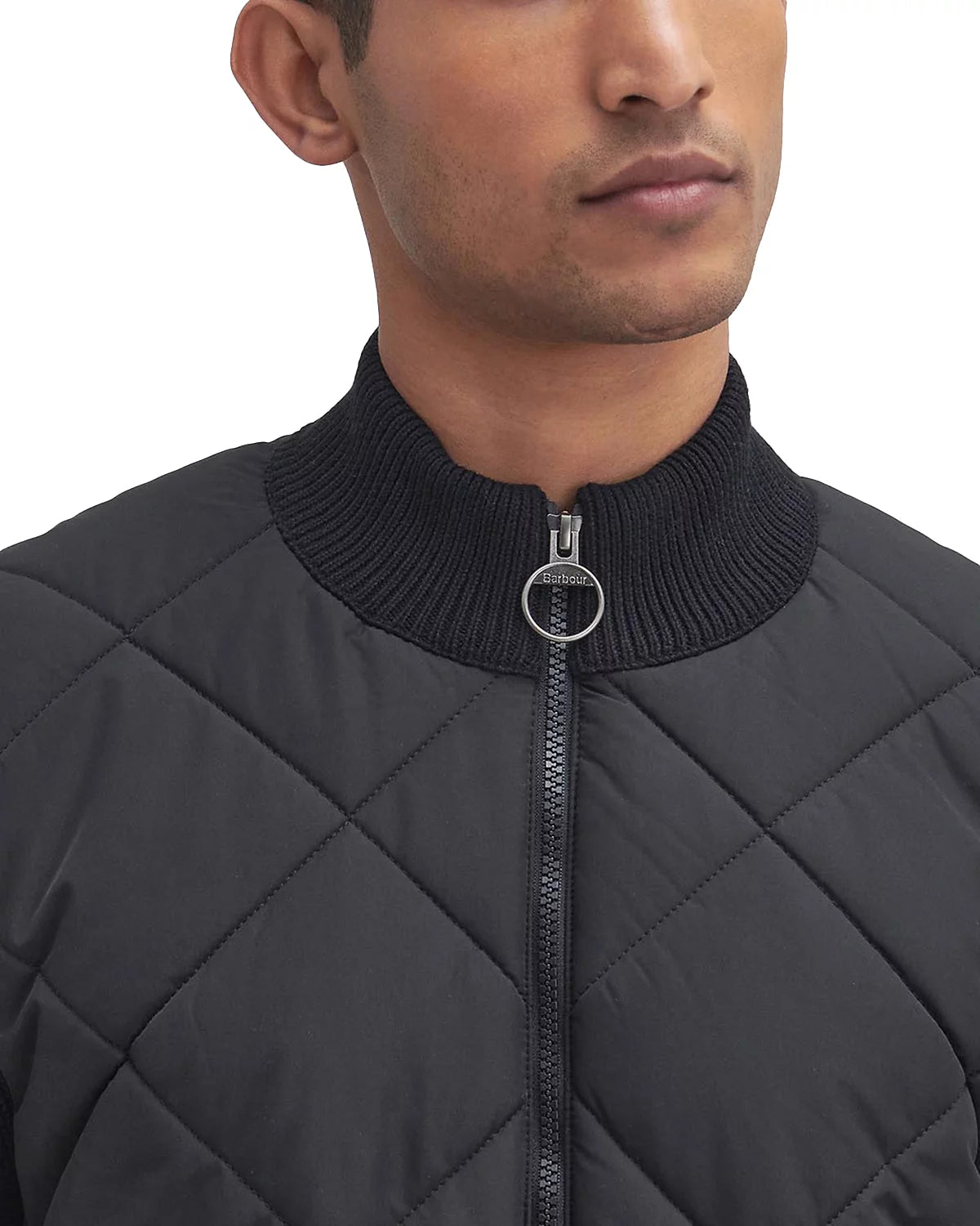 Barbour Newland Zip Through Knitted Jumper - Black