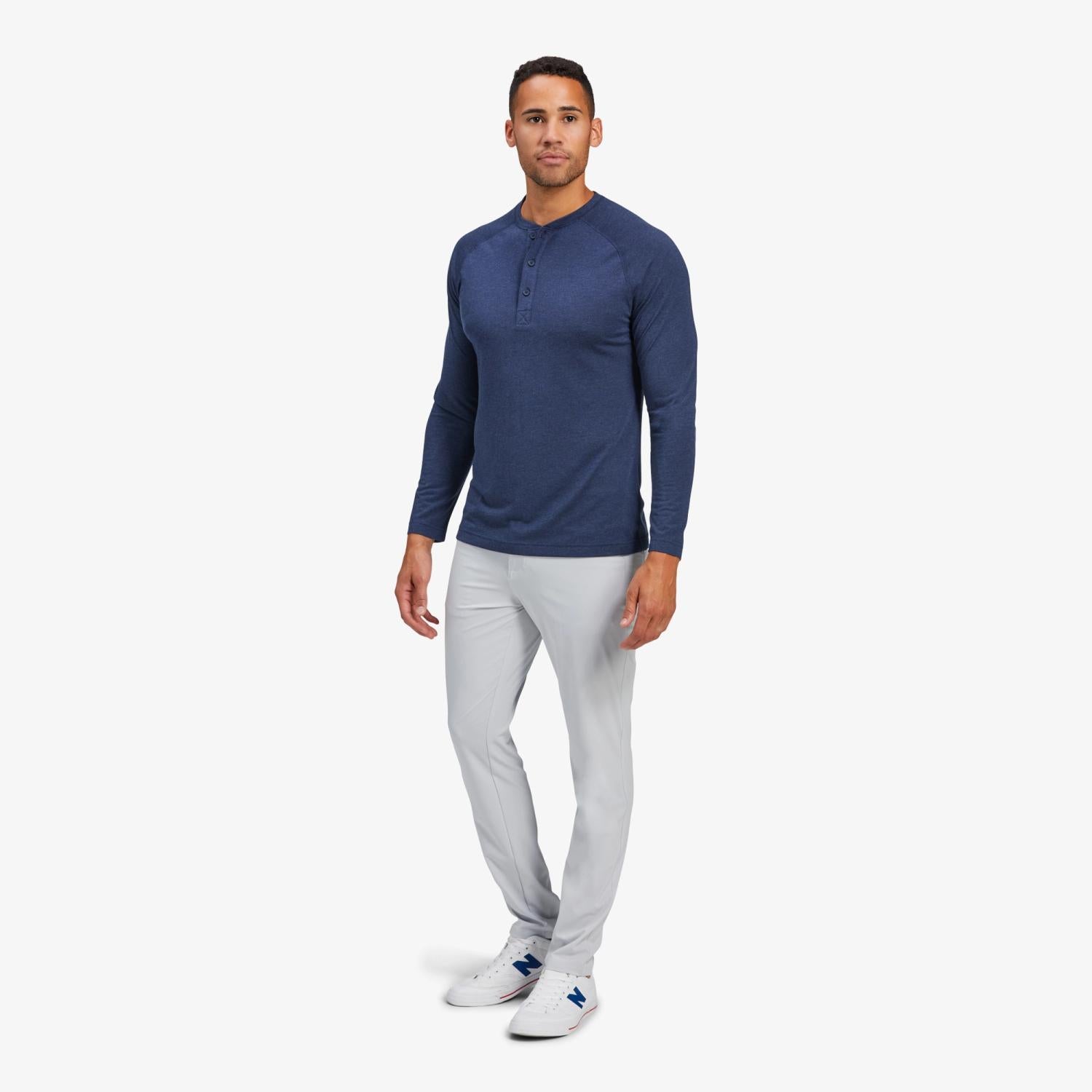 Mizzen + Main Easy Knit Henley - Navy