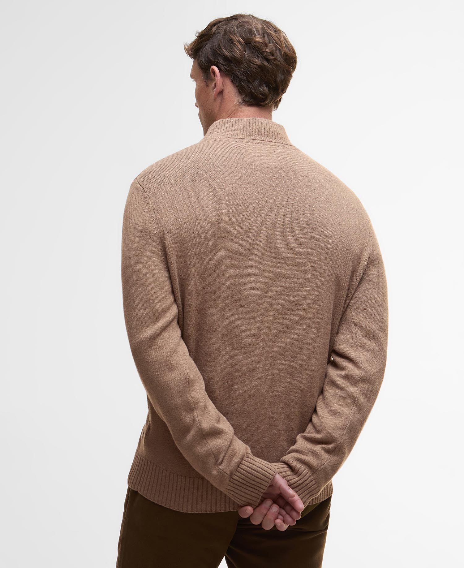 Barbour Kelson Half Zip Knitted Jumper - Stone
