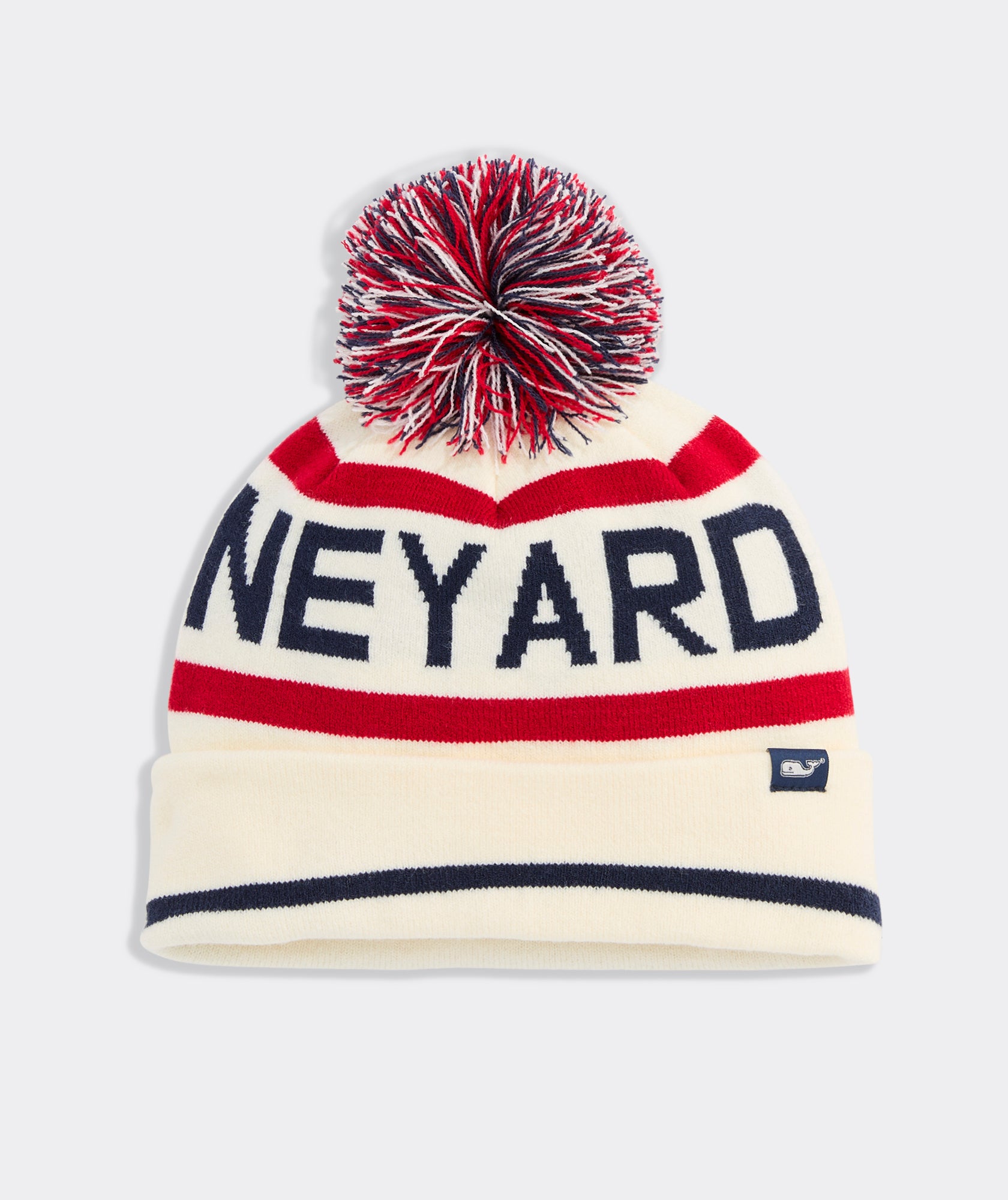 Vineyard Vines Logo Pom Beanie - Marshmallow