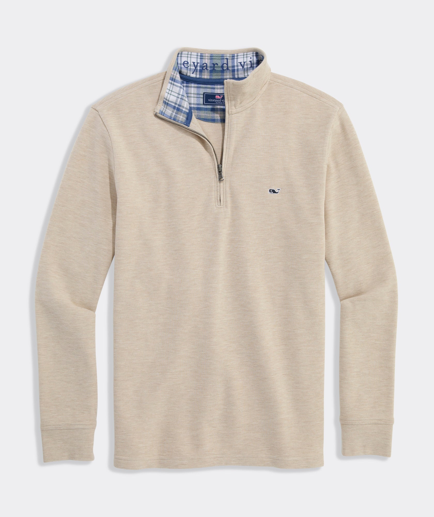 Vineyard Vines Plaid Saltwater 1/4 Zip - Stone