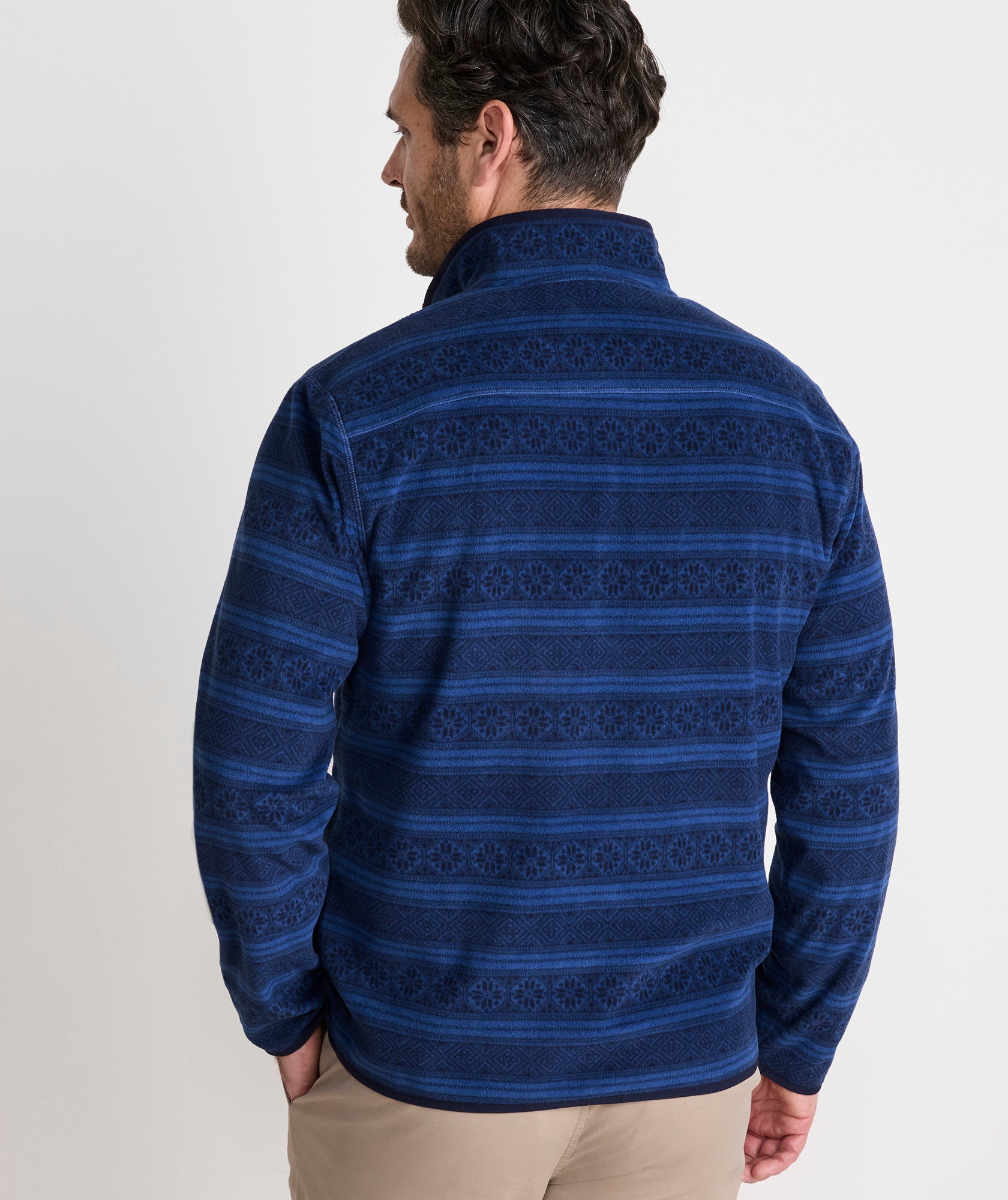 Vineyard Vines Harbor Fleece 1/4 Snap - Moonshine Fairisle