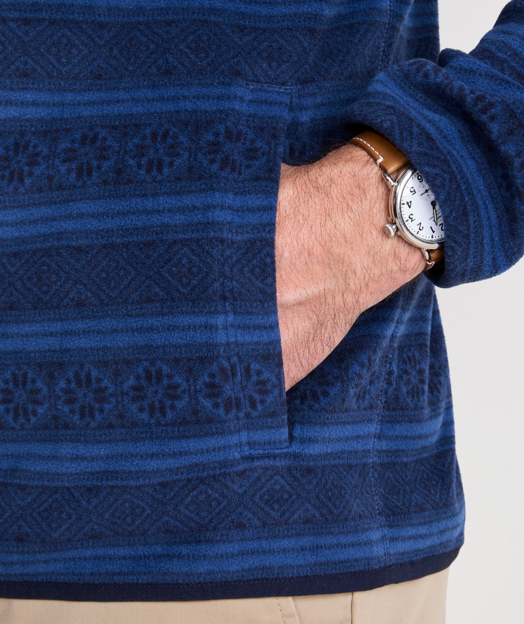 Vineyard Vines Harbor Fleece 1/4 Snap - Moonshine Fairisle