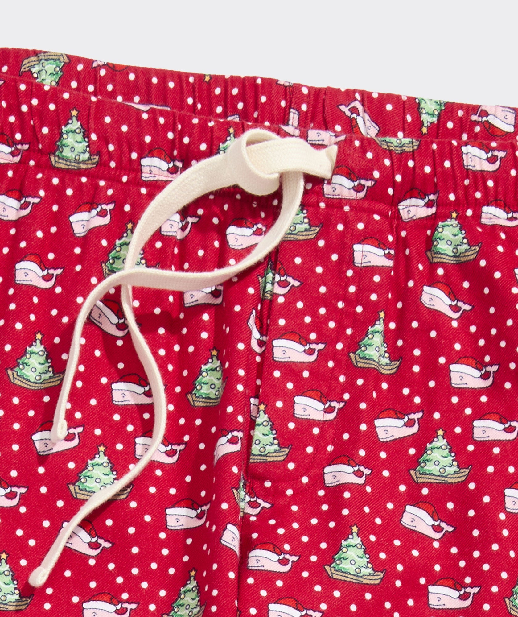 Vineyard Vines Flannel Lounge Pant - Santa Whale Red