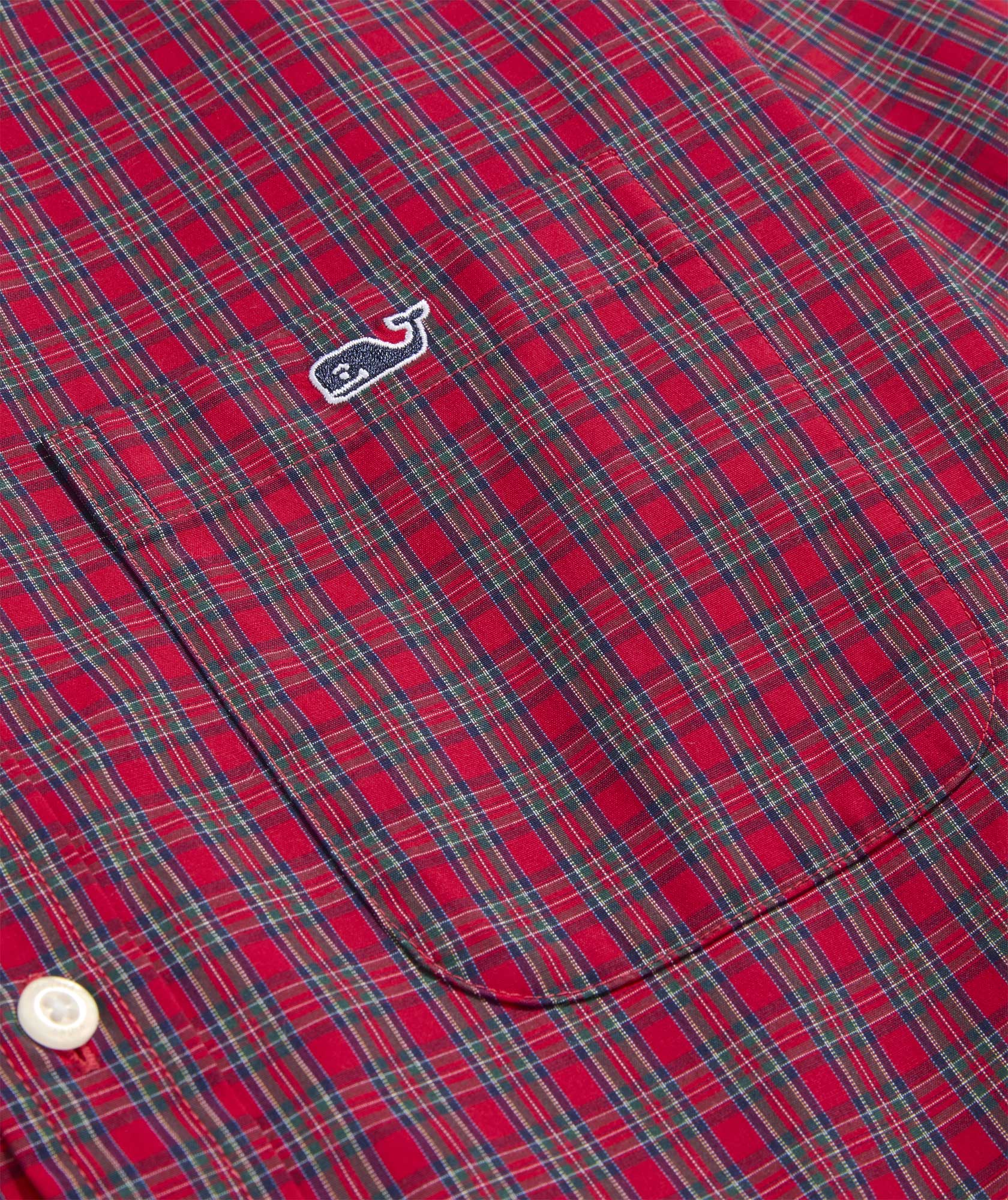 Vineyard Vines Tartan Stretch Poplin Shirt - Red Velvet Plaid