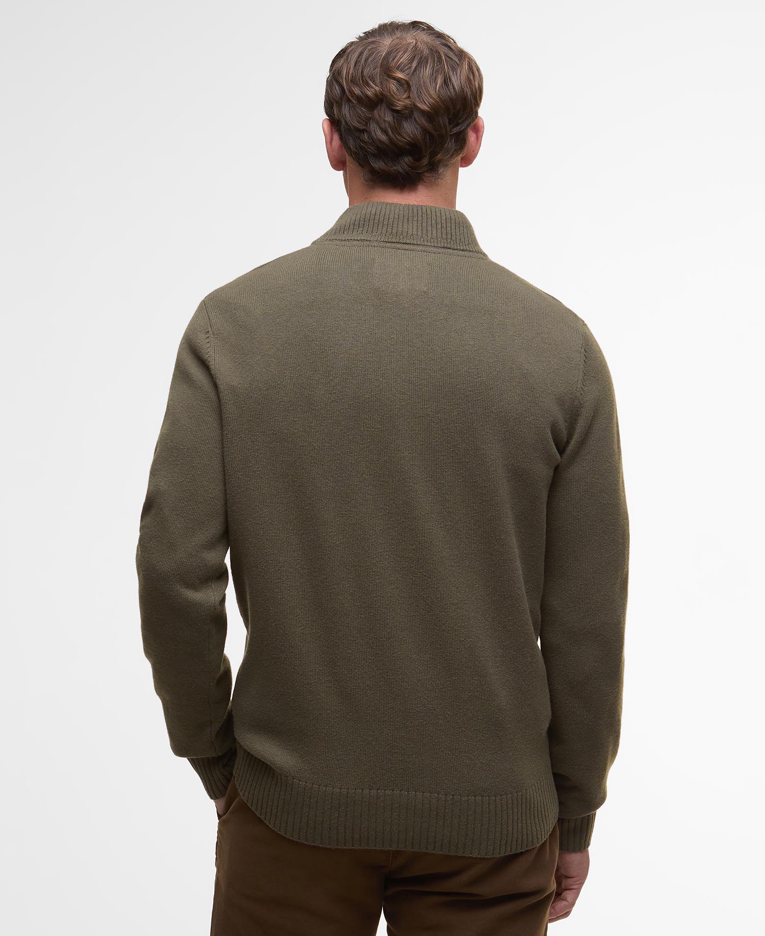 Barbour Kelson Half Zip Knitted Jumper - Olive
