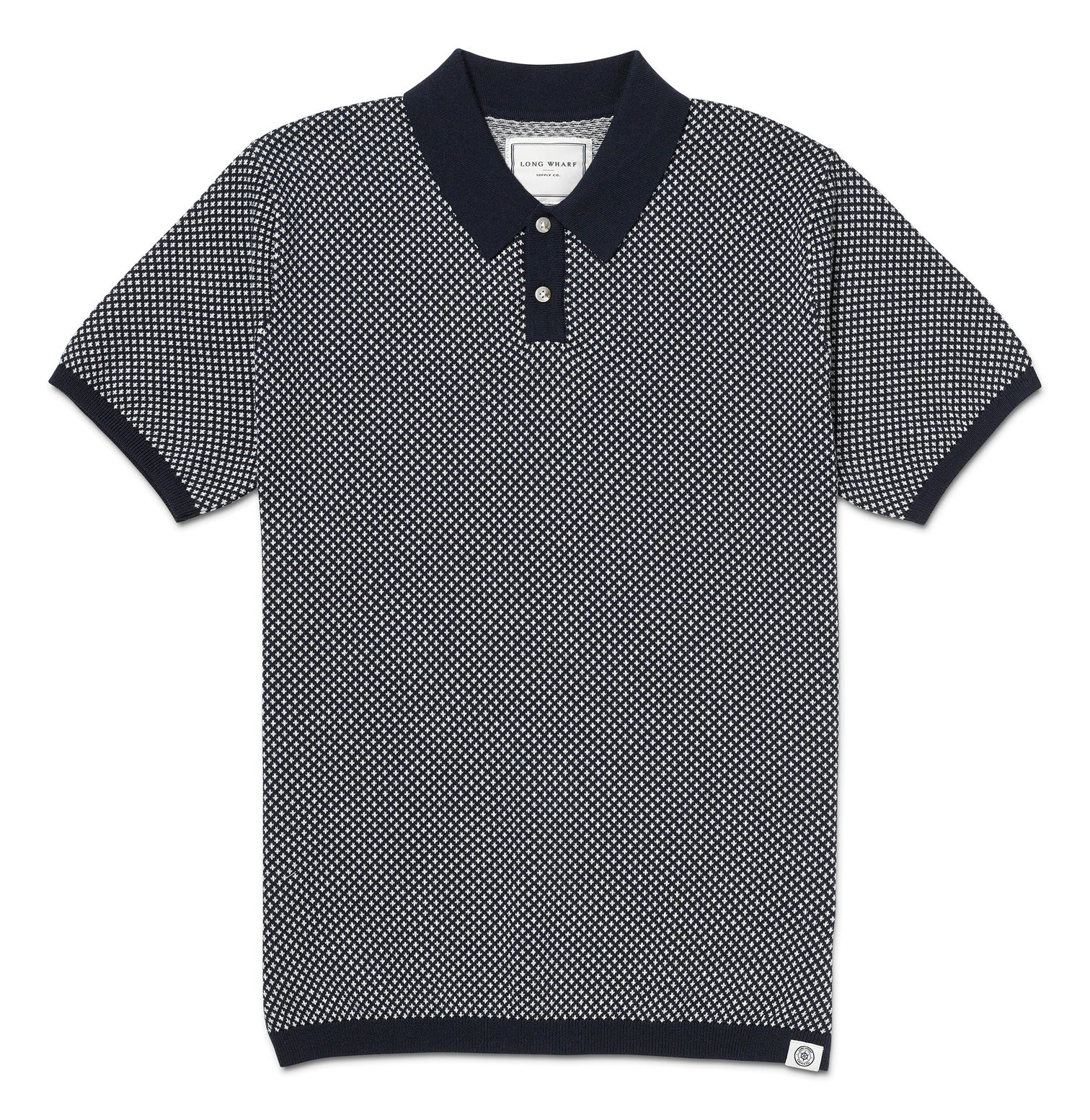 Long Warf Edgartown Seawell Knit Polo - Navy