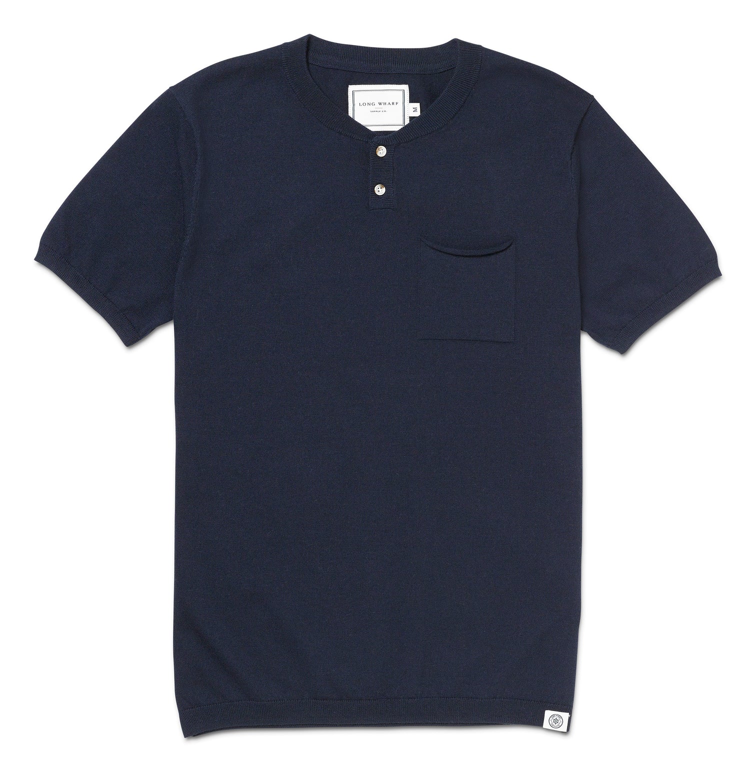 Long Wharf Seawell Knit Henley Tee - Navy
