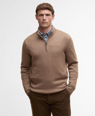 Barbour Kelson Half Zip Knitted Jumper - Stone