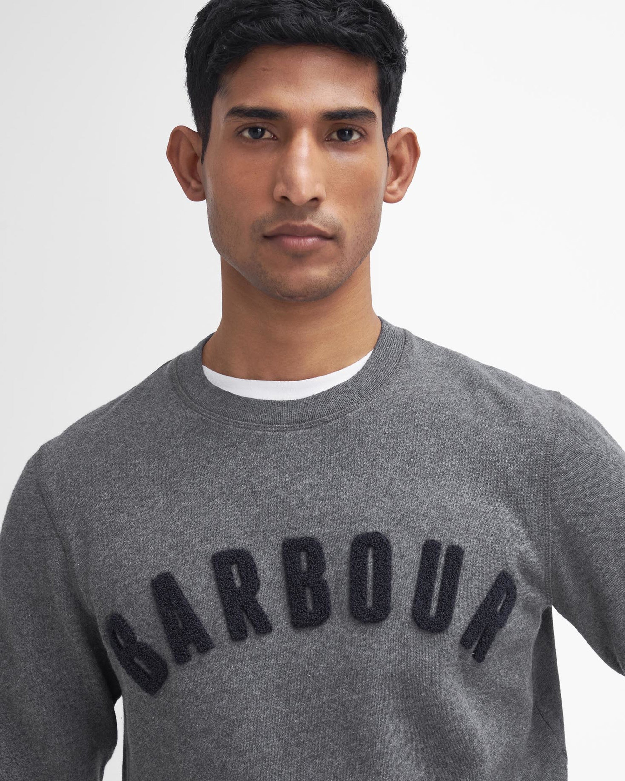 Barbour Prep Logo Crew Neck Sweatshirt - Mid Grey Marl