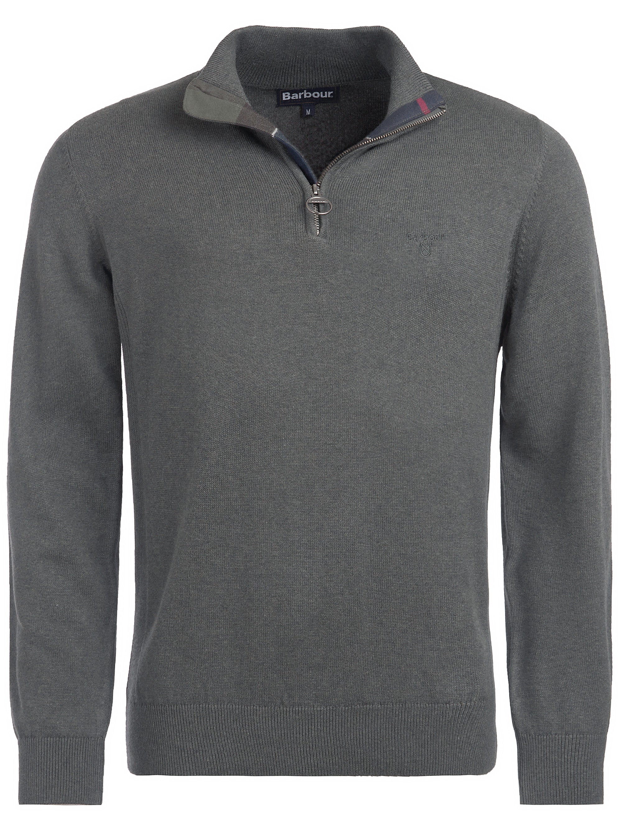 Barbour Cotton Half Zip - Olive Marl