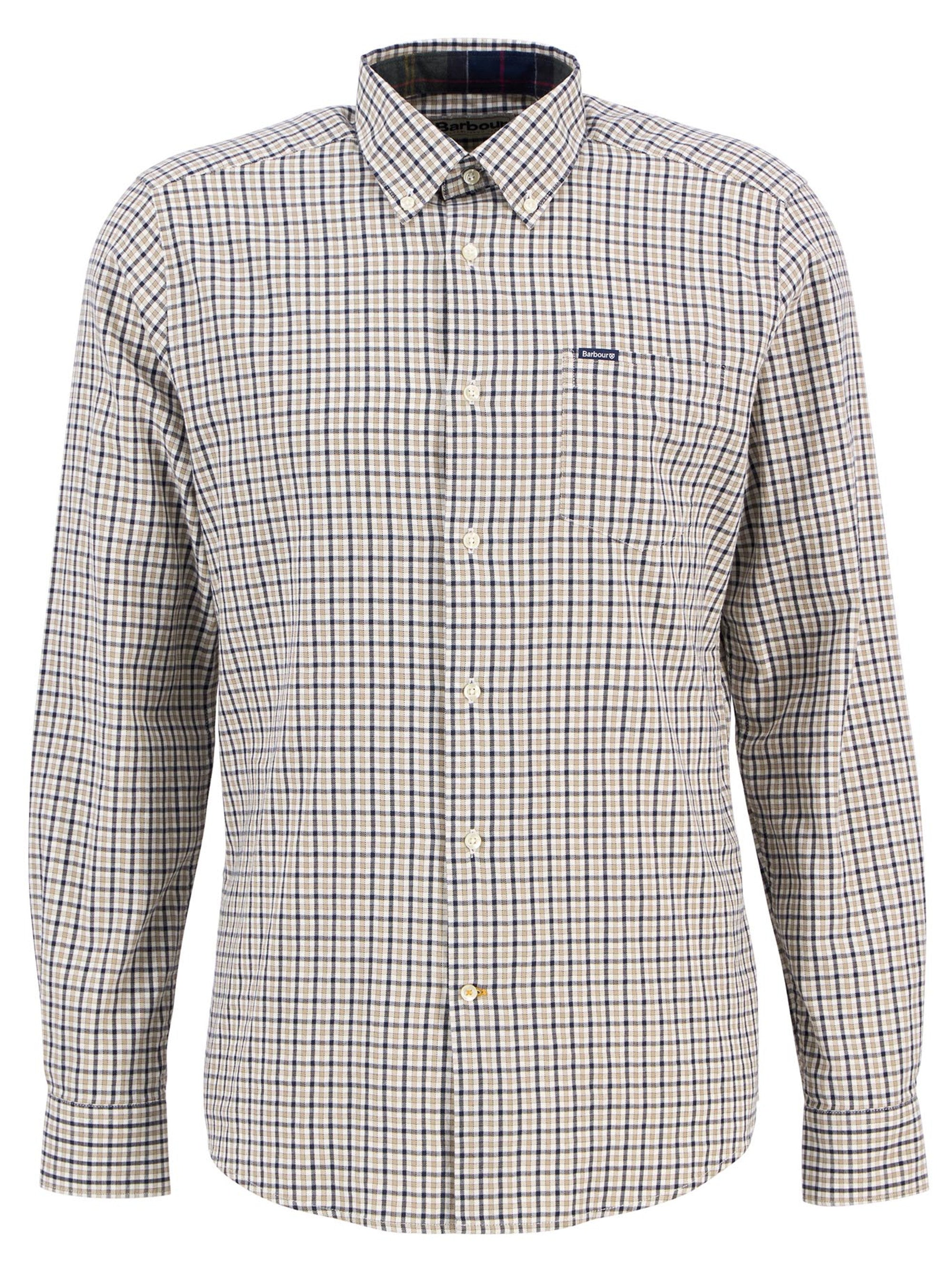 Barbour Padshaw Tailored Gingham Shirt - Washed Stone