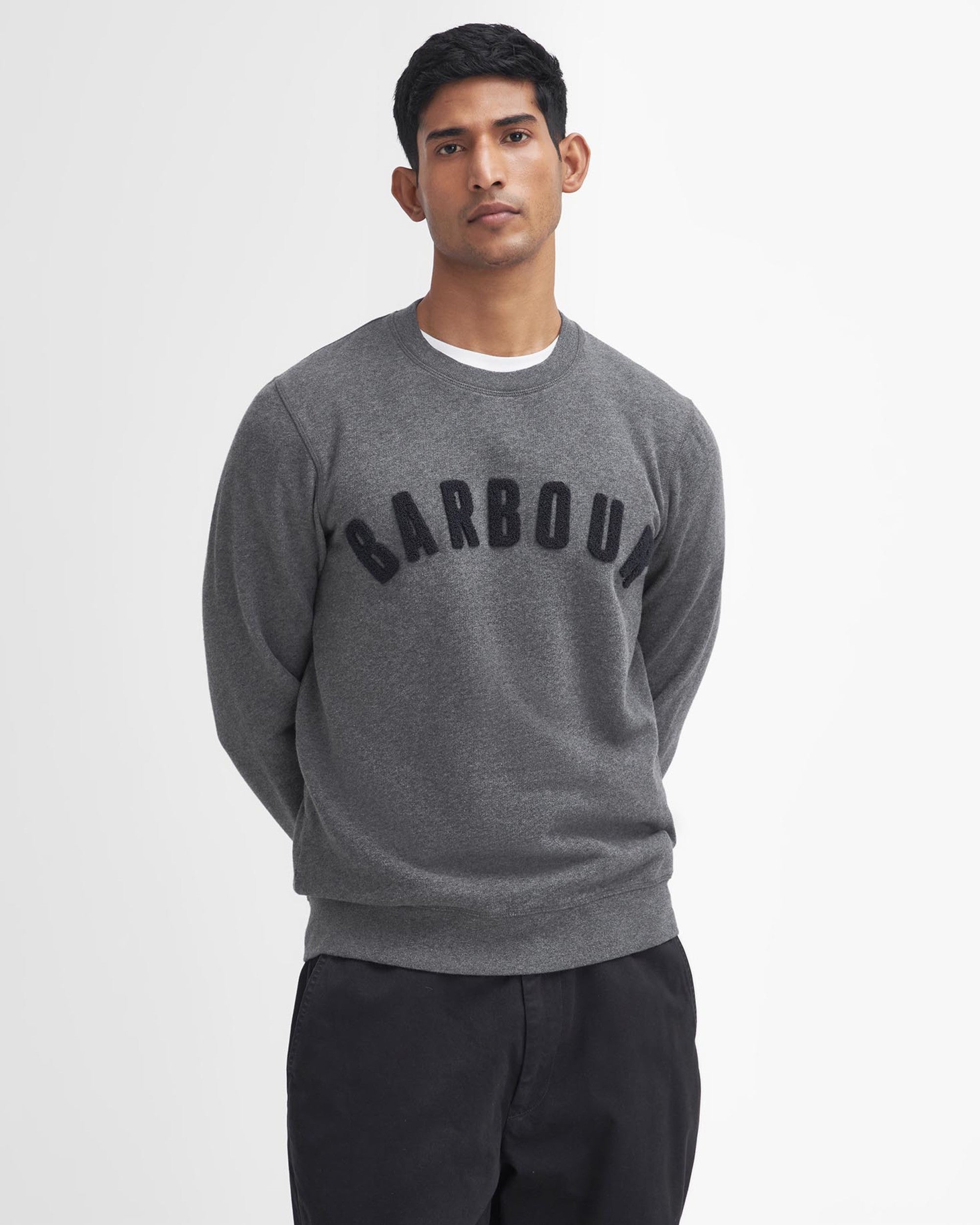 Barbour Prep Logo Crew Neck Sweatshirt - Mid Grey Marl