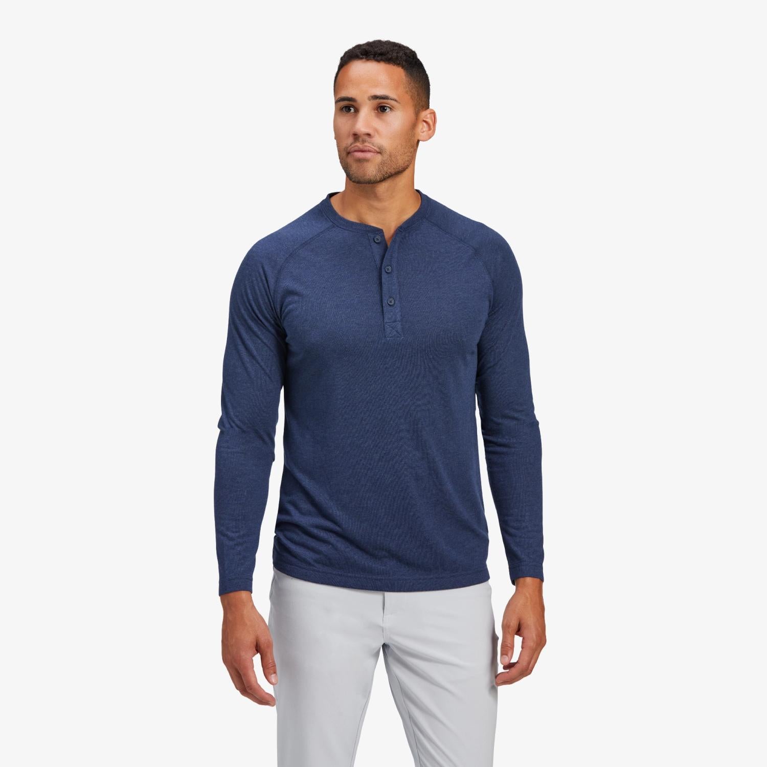Mizzen + Main Easy Knit Henley - Navy