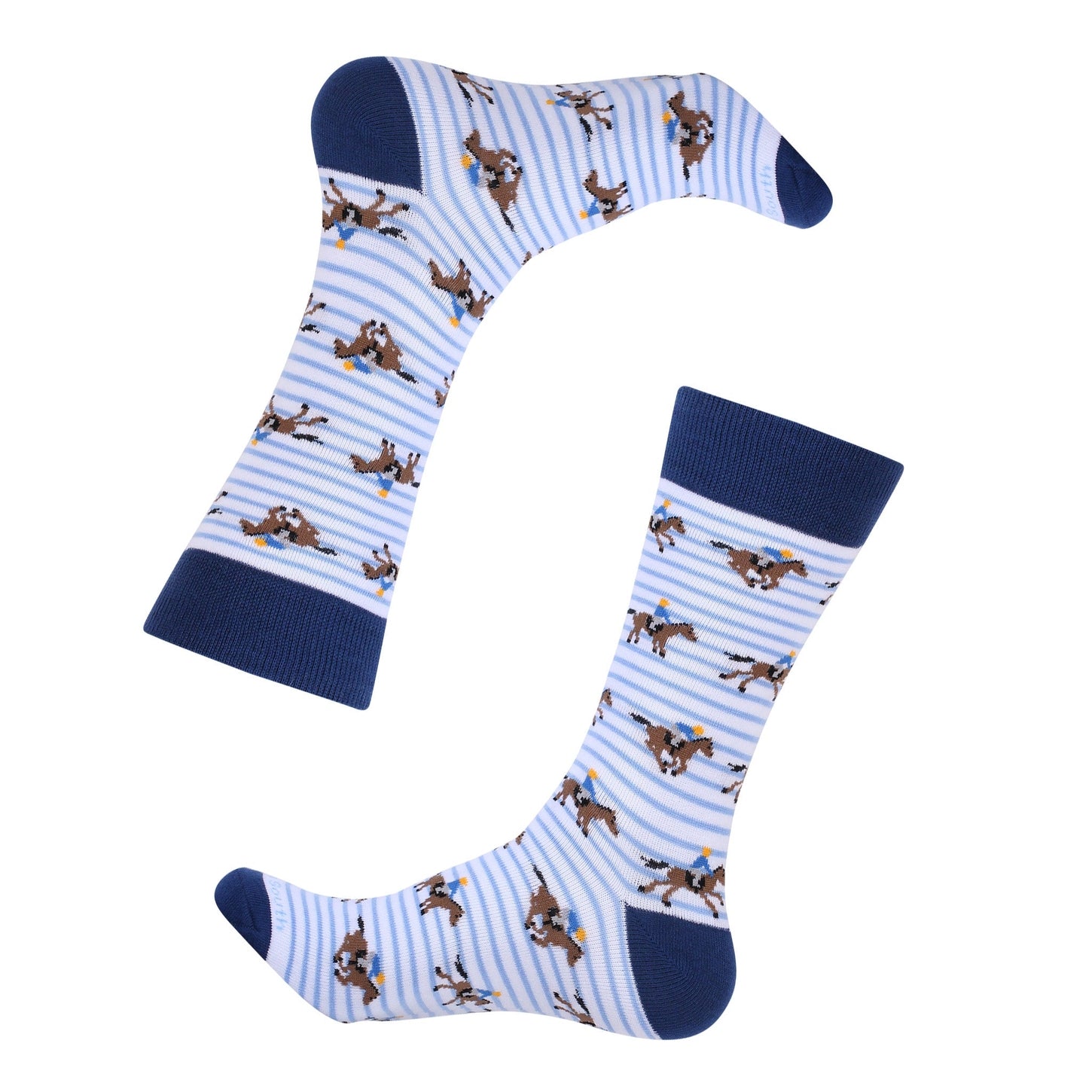 Blue Stripe Horse Racing Socks