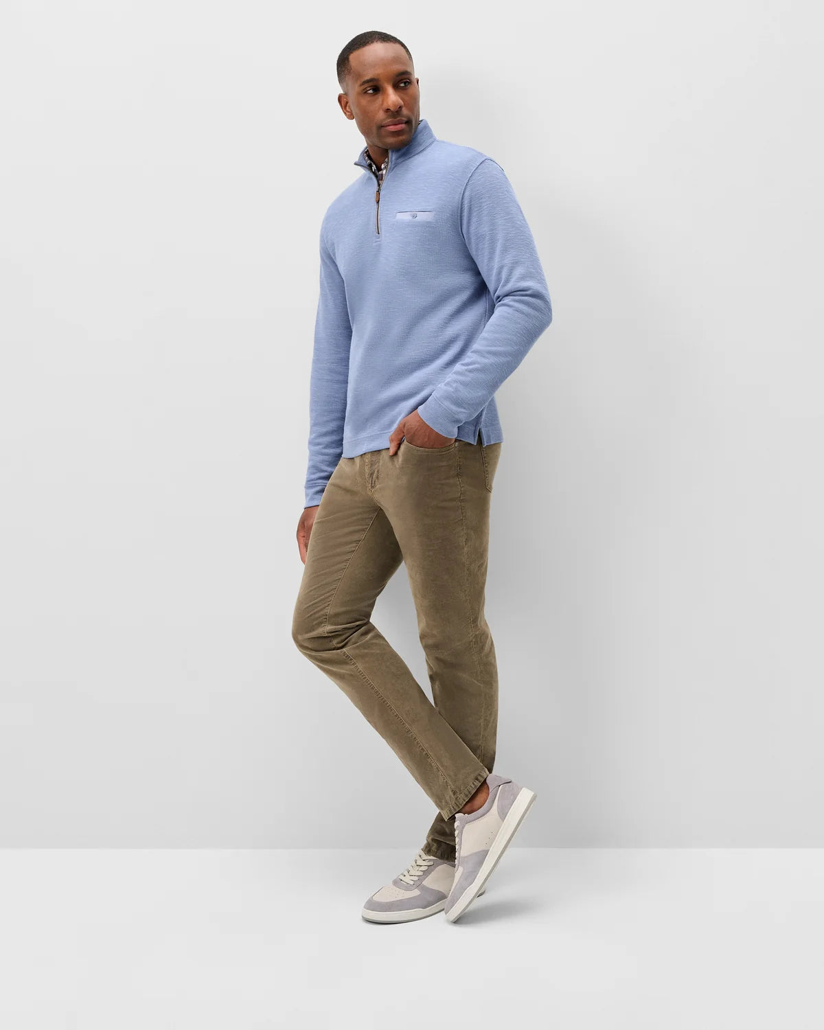 Johnnie-O Flame Stitch Zip - Cloudburst