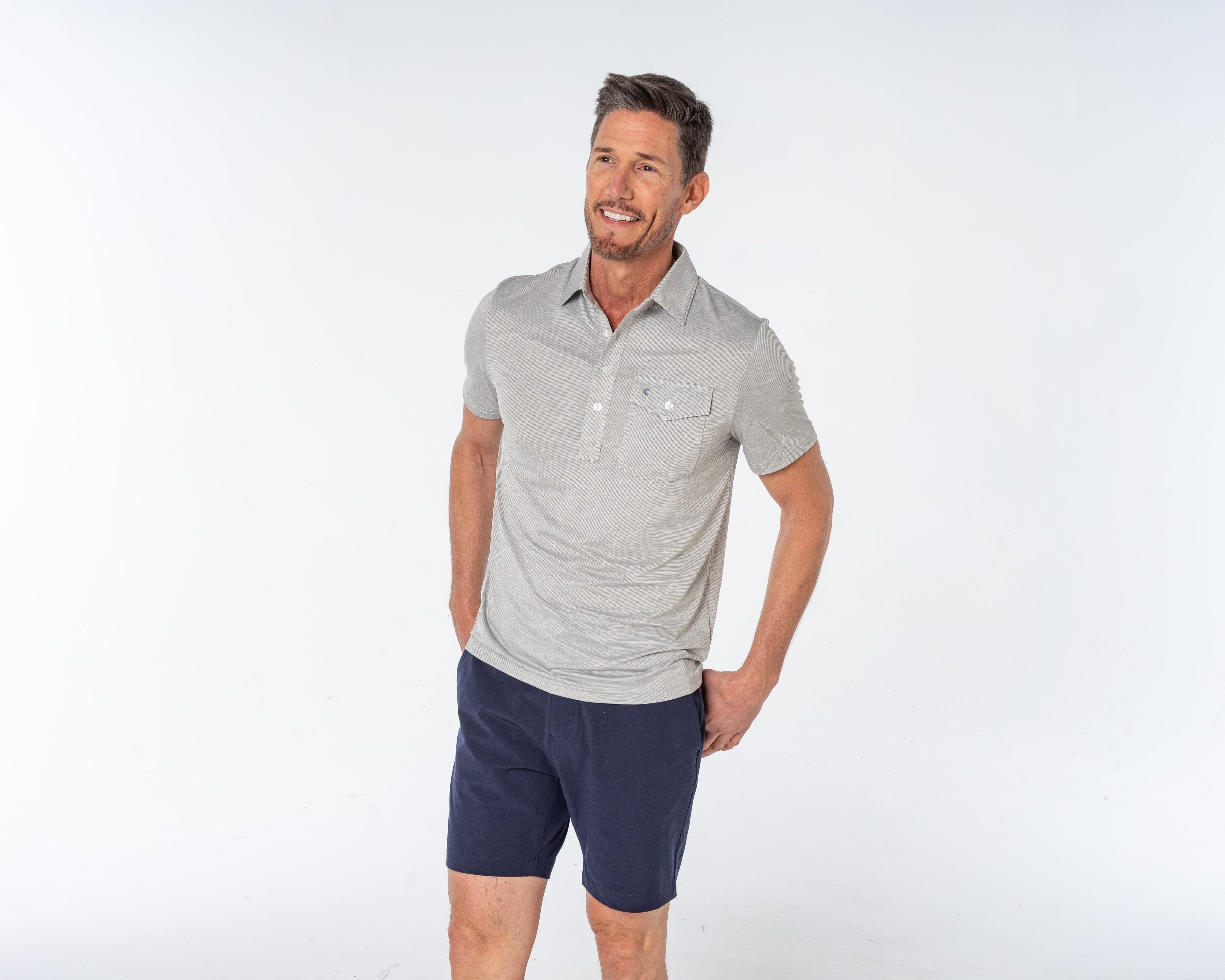 Criquet Heather Performance Sport Players Shirt - Steely Dan