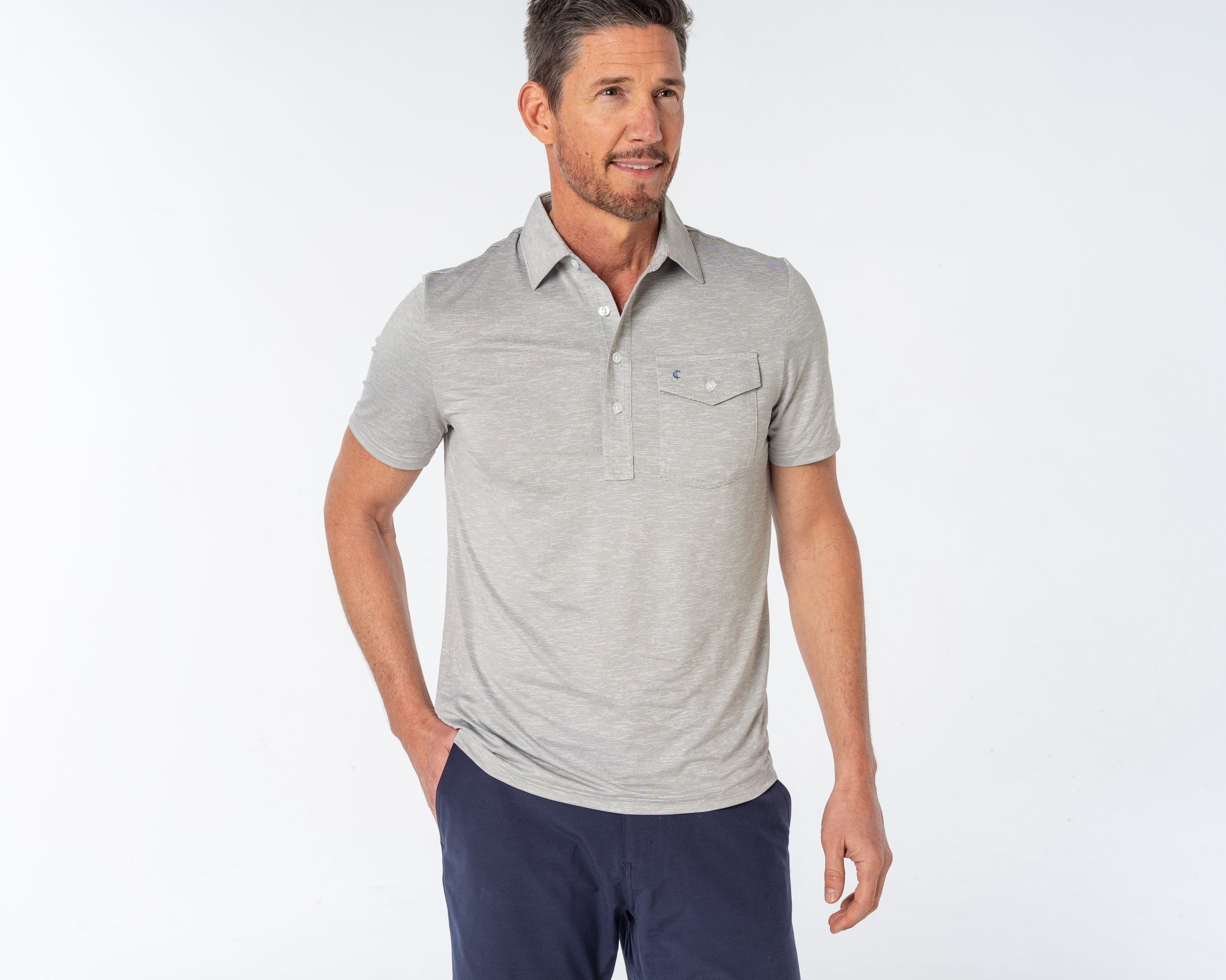 Criquet Heather Performance Sport Players Shirt - Steely Dan