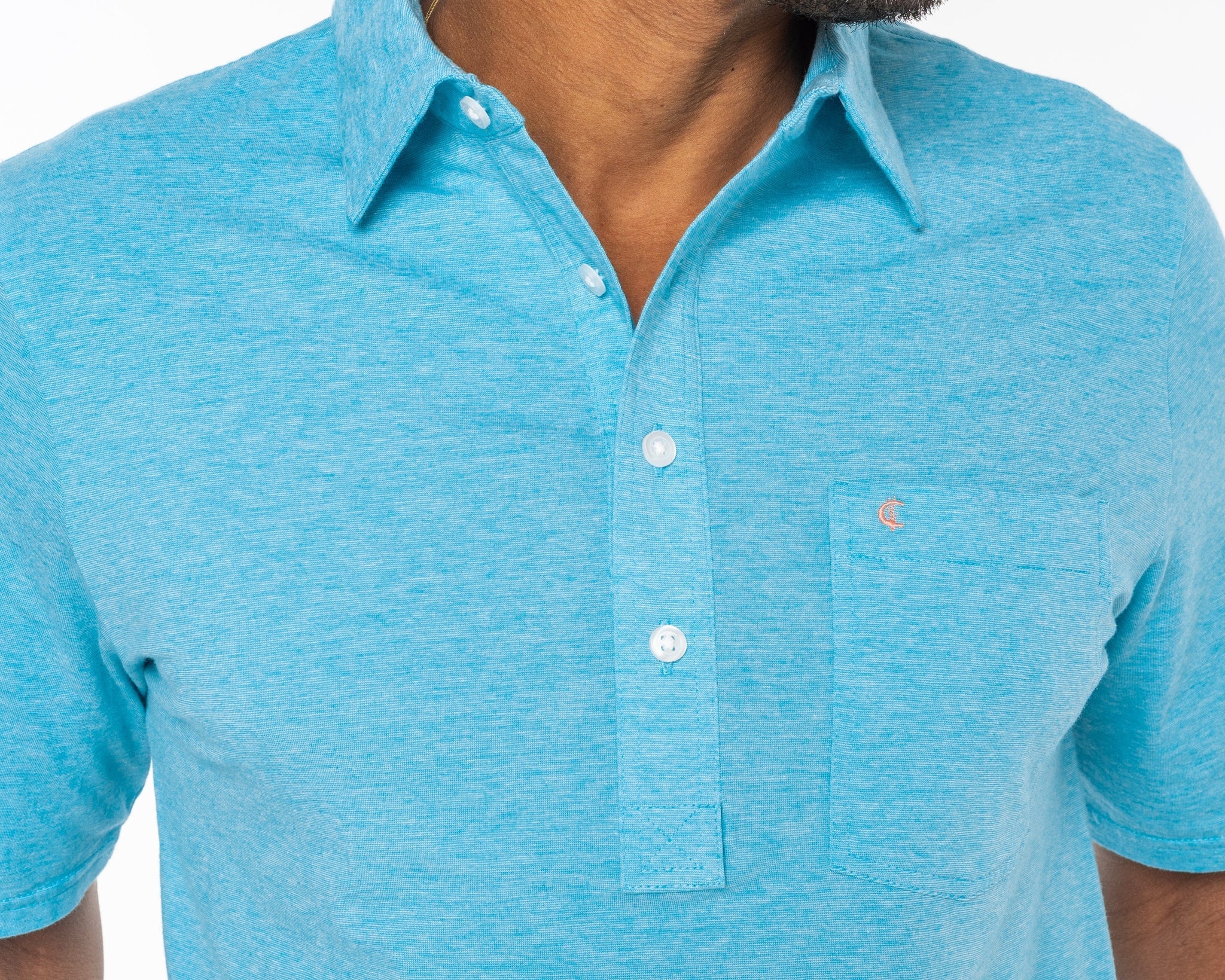 Criquet Top Shelf Players Shirt - Teal Microstripe