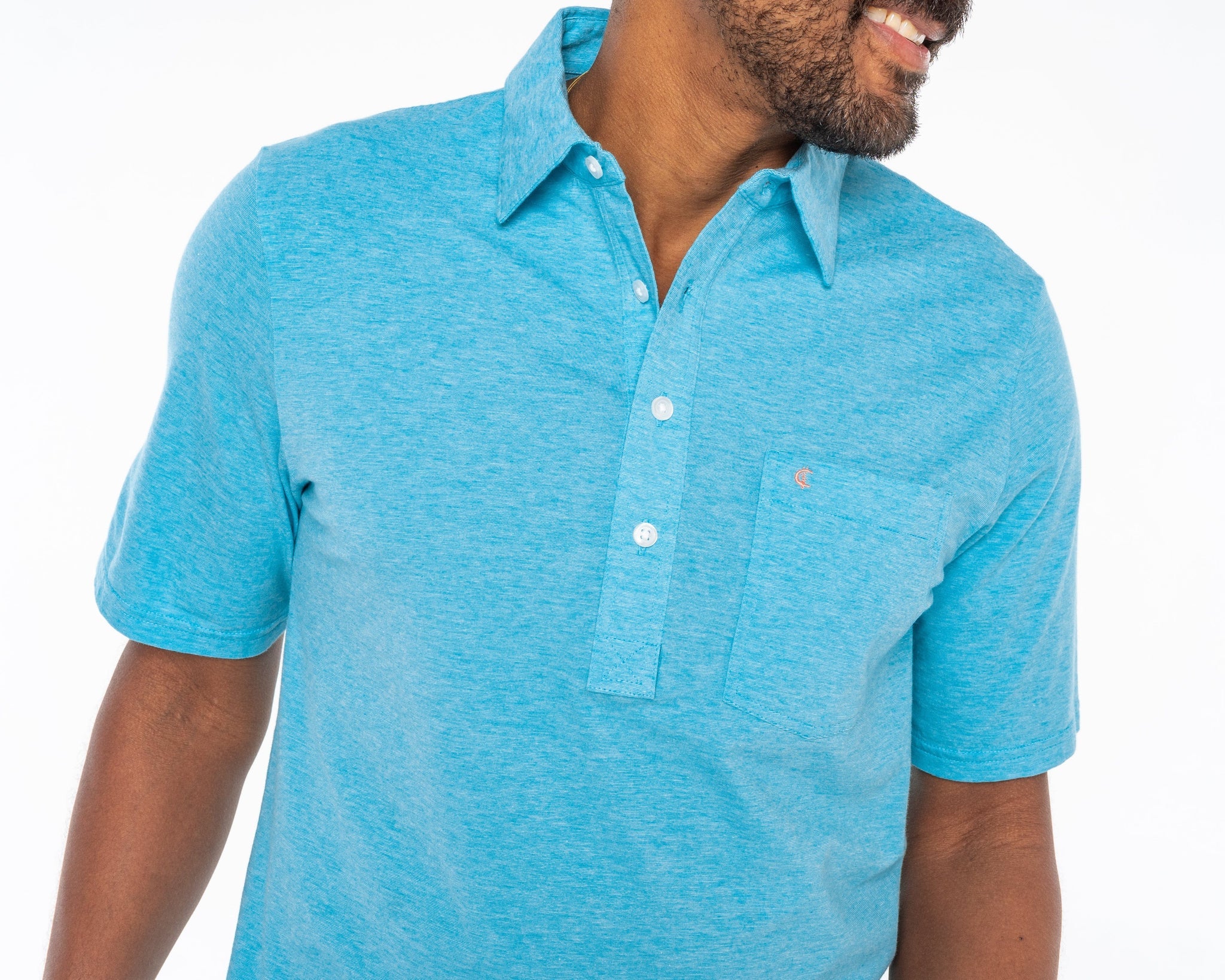 Criquet Top Shelf Players Shirt - Teal Microstripe
