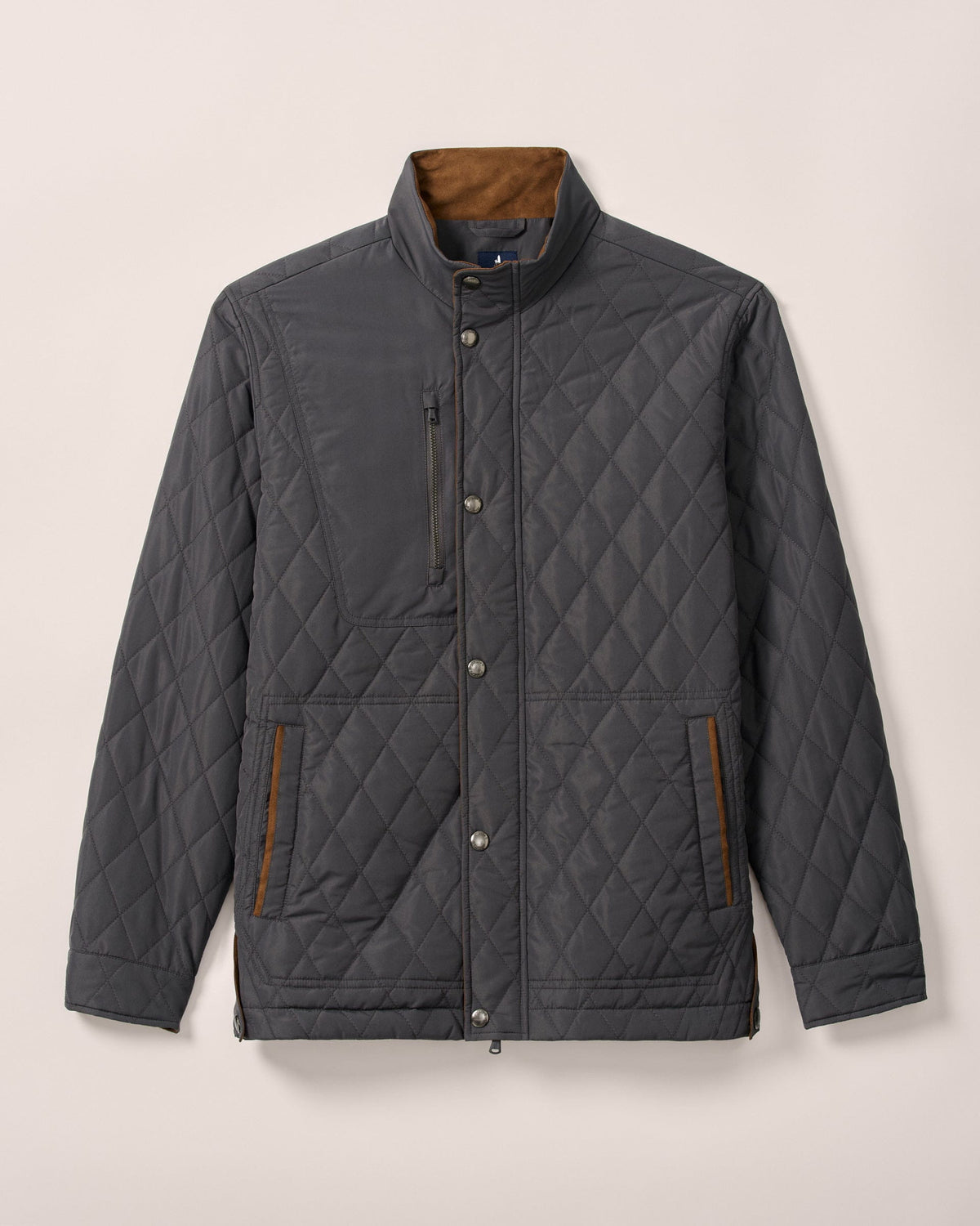 Johnnie-O Juno Quilted Snap Jacket - Dark Grey