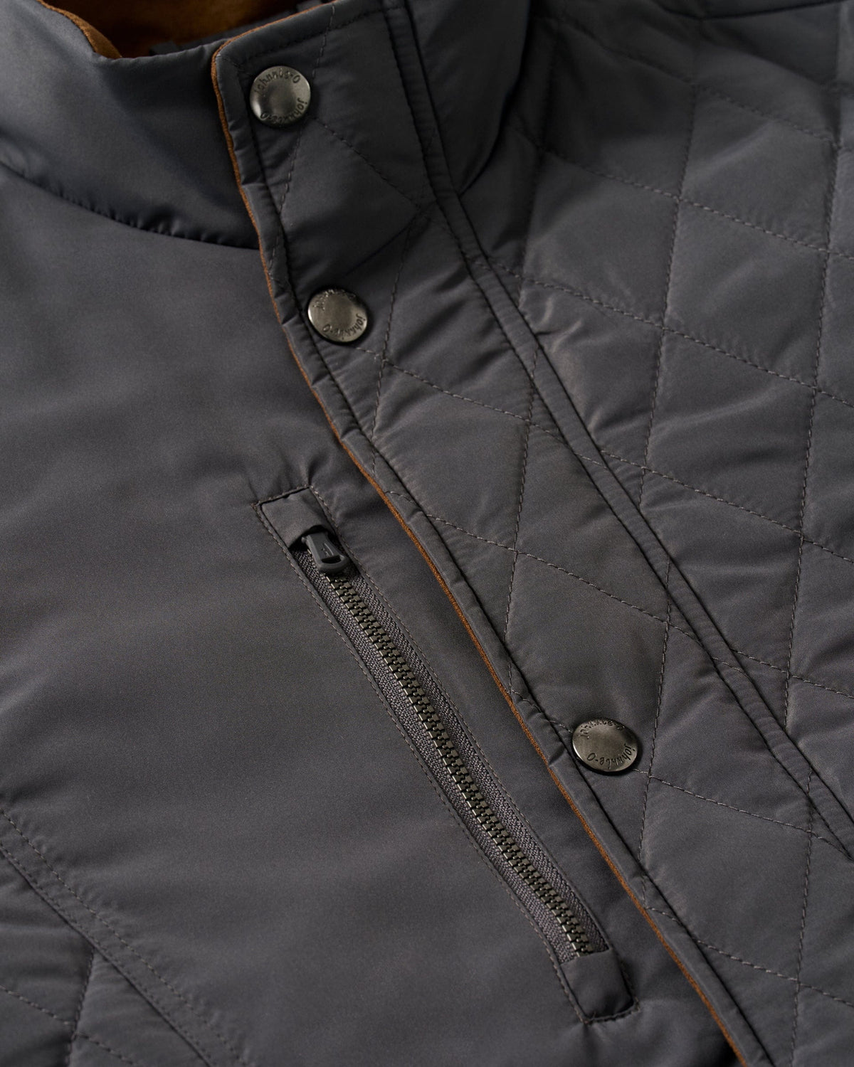 Johnnie-O Juno Quilted Snap Jacket - Dark Grey