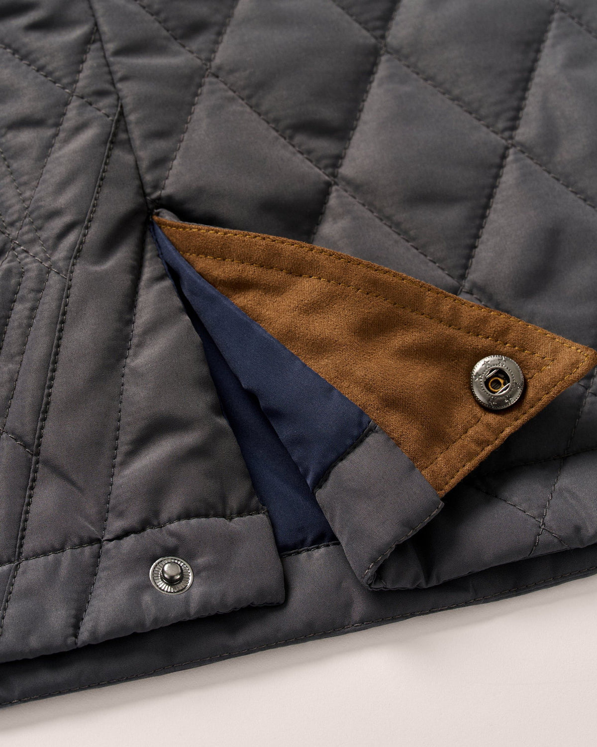 Johnnie-O Juno Quilted Snap Jacket - Dark Grey