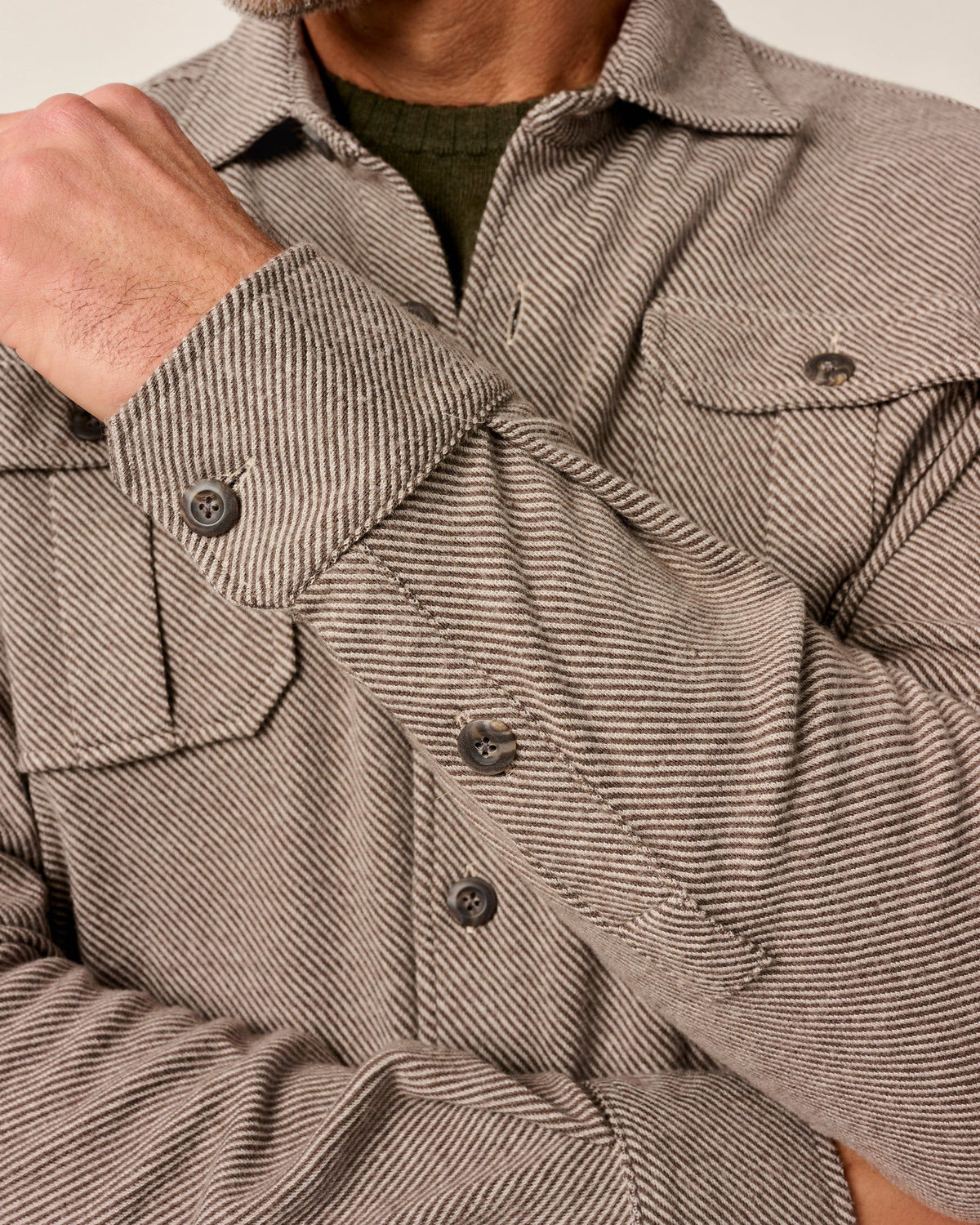 Johnnie-O Carl Stretch Knit Flannel Lodge Shirt - Havana