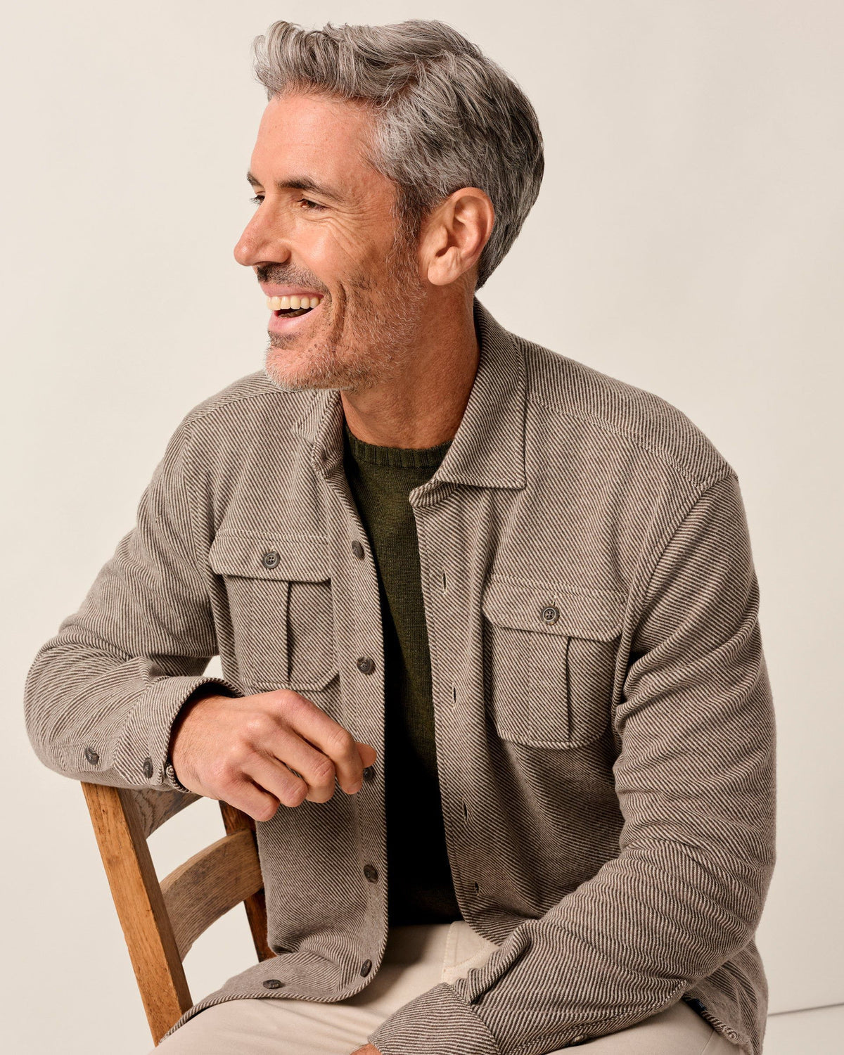 Johnnie-O Carl Stretch Knit Flannel Lodge Shirt - Havana