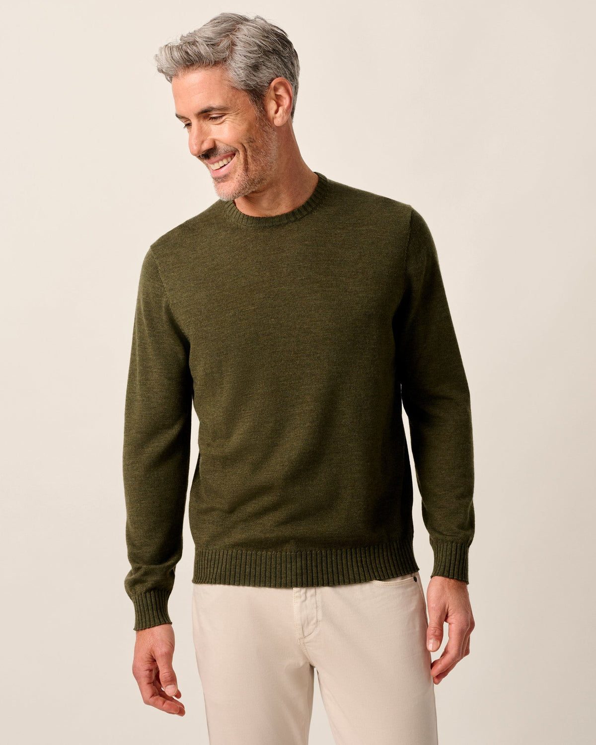 Johnnie-O Ronald Merino Wool Crewneck Sweater - Forged