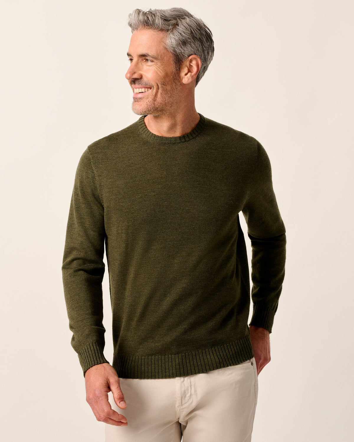 Johnnie-O Ronald Merino Wool Crewneck Sweater - Forged