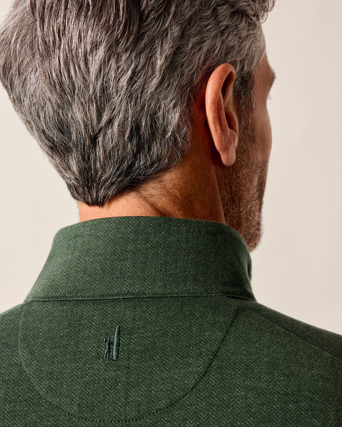 Johnnie-O Rubin Herringbone Cashmere Blend 1/4 Zip - Moss