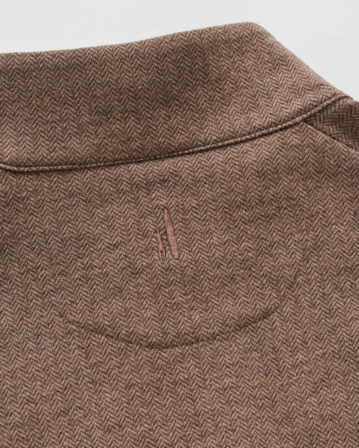 Johnnie-O Rubin Herringbone Cashmere Blend 1/4 Zip - Bison