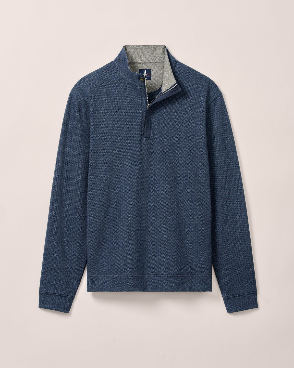 Johnnie-O Rubin Herringbone Cashmere Blend 1/4 Zip - Navy