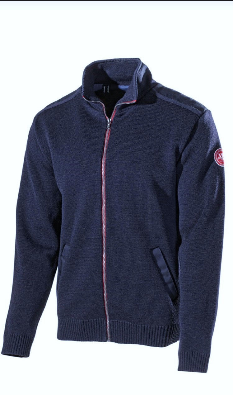 Holebrook Gregor Wool Full Zip Sweater - Navy