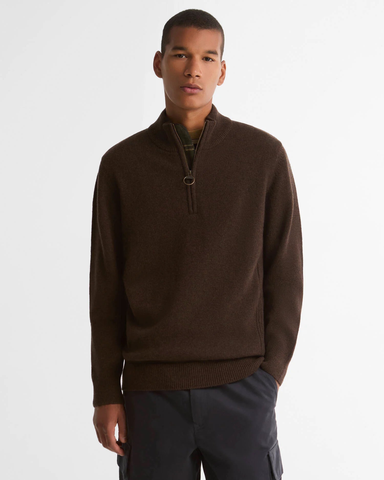 Barbour Holden Half Zip - Dark Oak