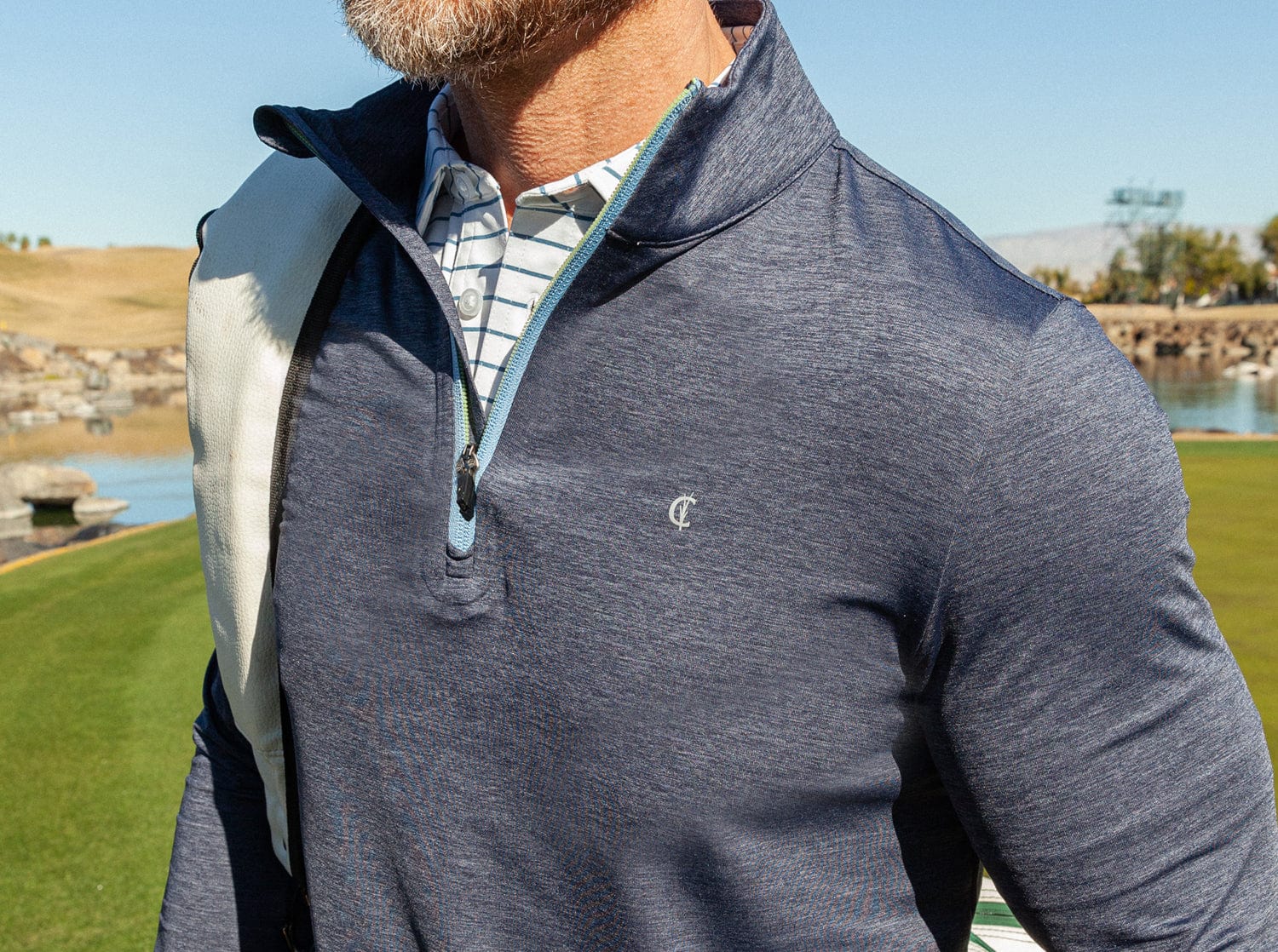 Criquet Feather Performance Pullover - Heather Navy