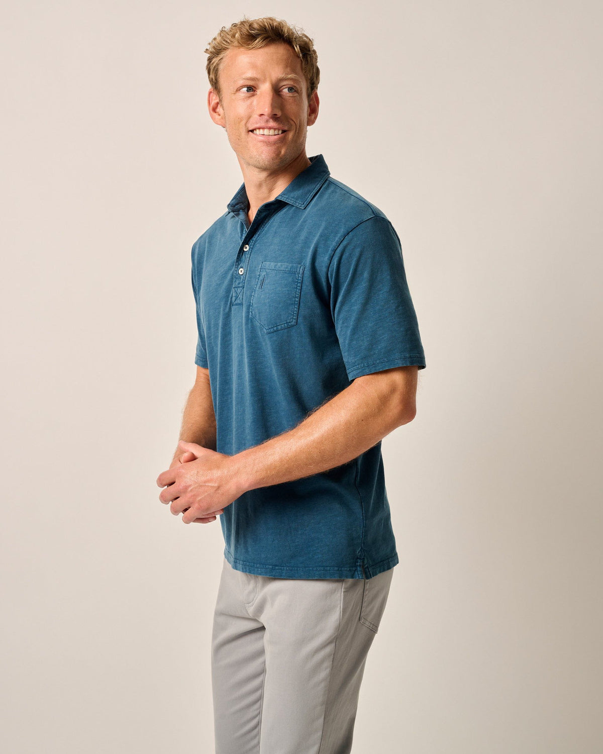 Johhnie-O Original 4 Button Polo Coastal Wash - Sport Navy