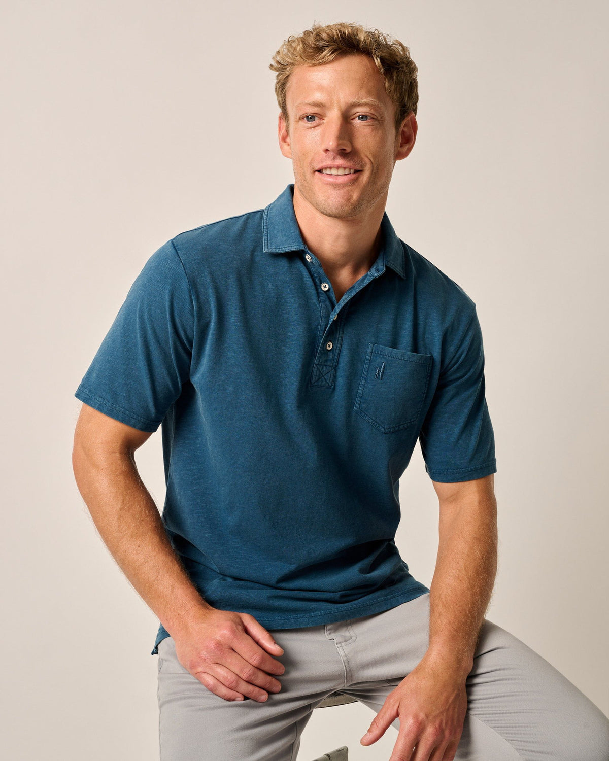 Johhnie-O Original 4 Button Polo Coastal Wash - Sport Navy