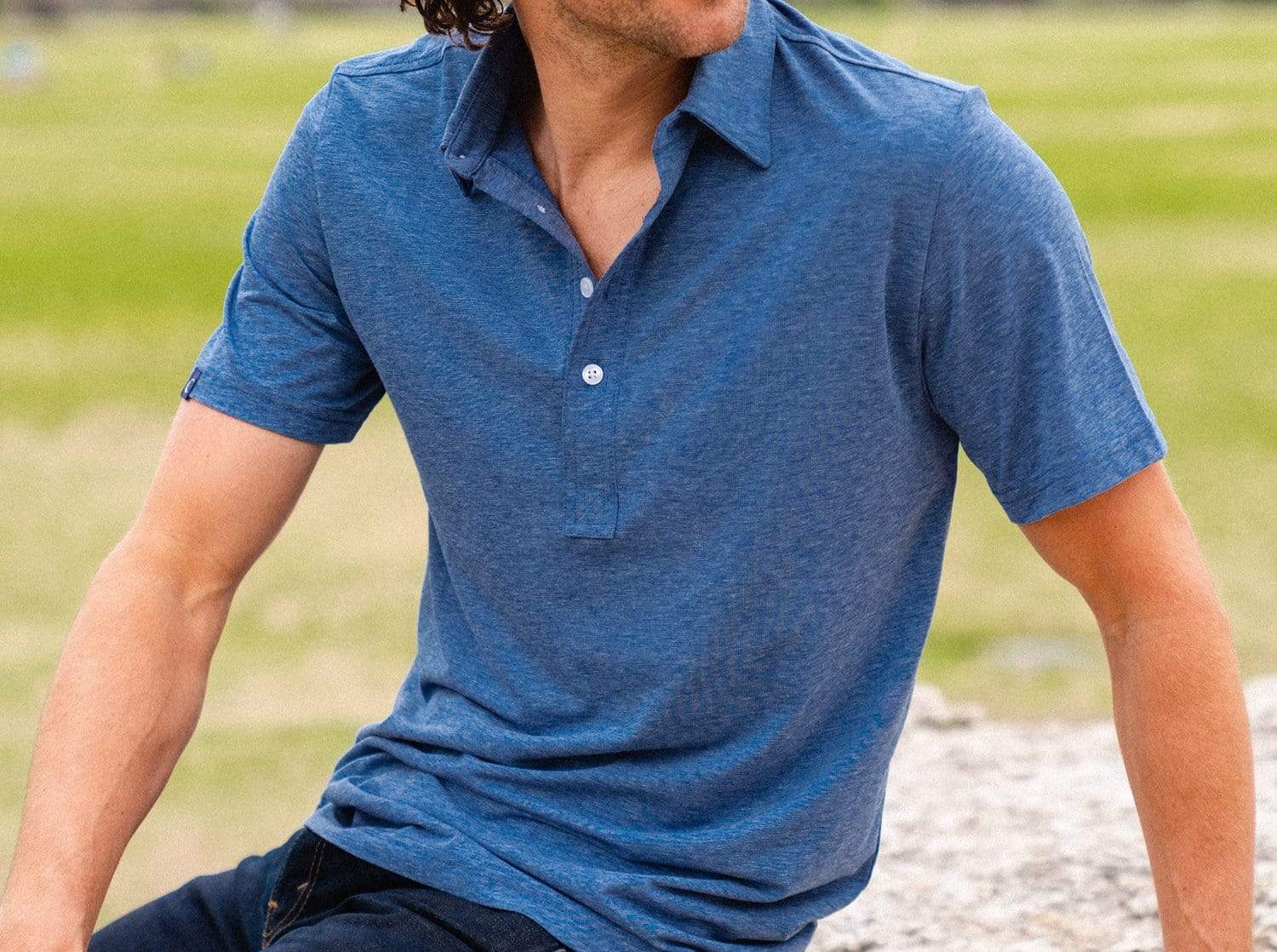 Criquet Performance Range Polo - Blue Jean