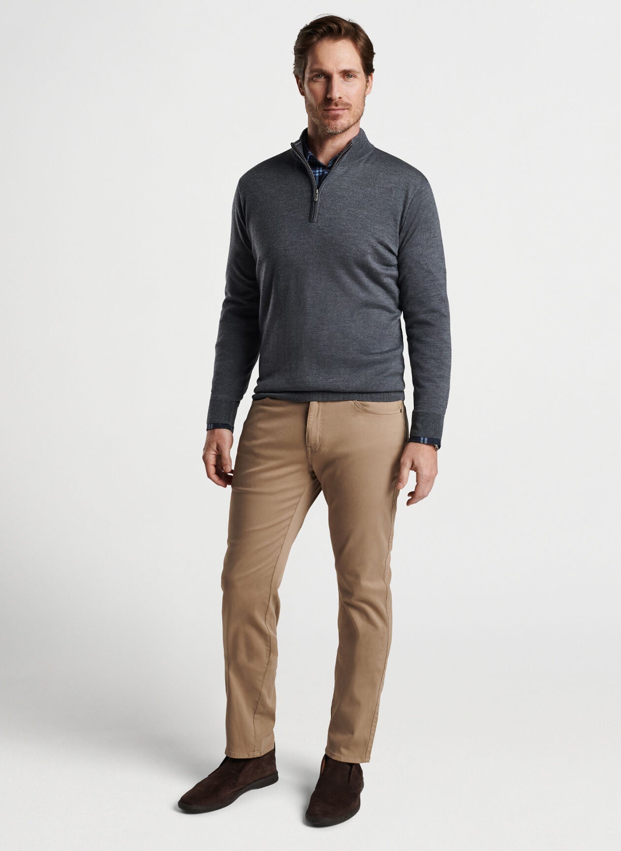 Peter Millar Autumn Crest 1/4 Zip - Charcoal