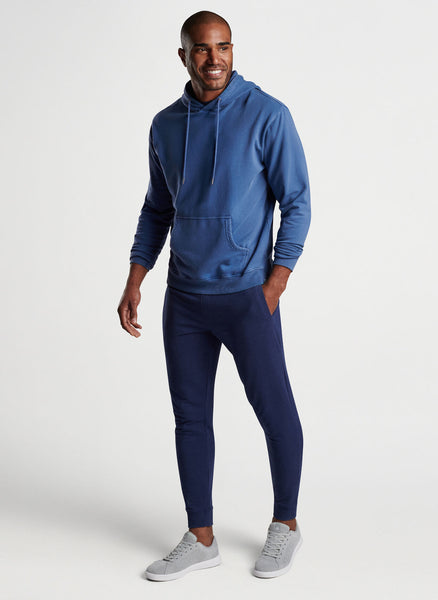 Peter Millar Lava Wash Garment Dyed Hoodie in Ocean Blue – The