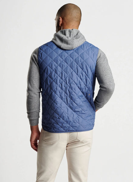 【Quilted Vest】 Night Blue Peter Millar Essex Vest - Galaxy Blue – The Lucky Knot Men's