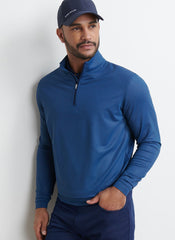 Peter Millar Perth Birdseye 1/4 Zip - Blue Haze