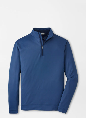 Peter Millar Perth Birdseye 1/4 Zip - Blue Haze