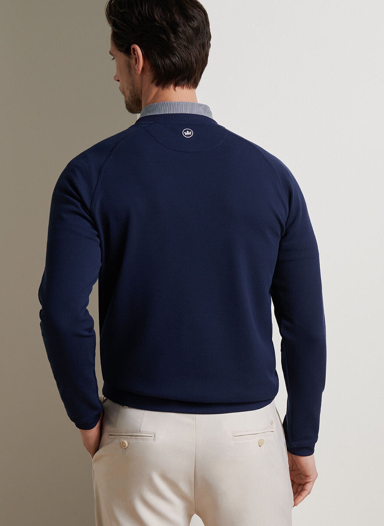 Peter Millar Cradle Pique Performance Crewneck - Navy