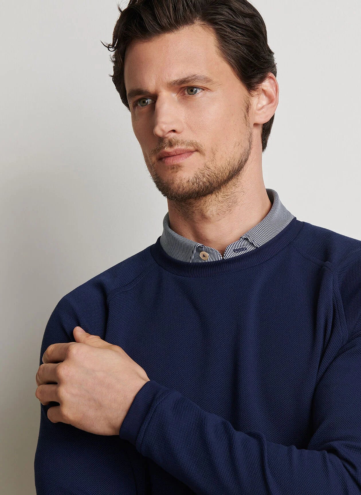 Peter Millar Cradle Pique Performance Crewneck - Navy