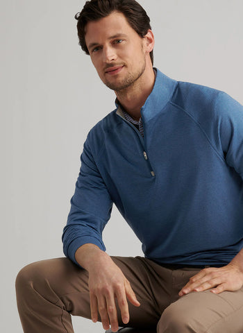 Peter Millar Beaumont Performance 1/4 Zip - Blue Haze