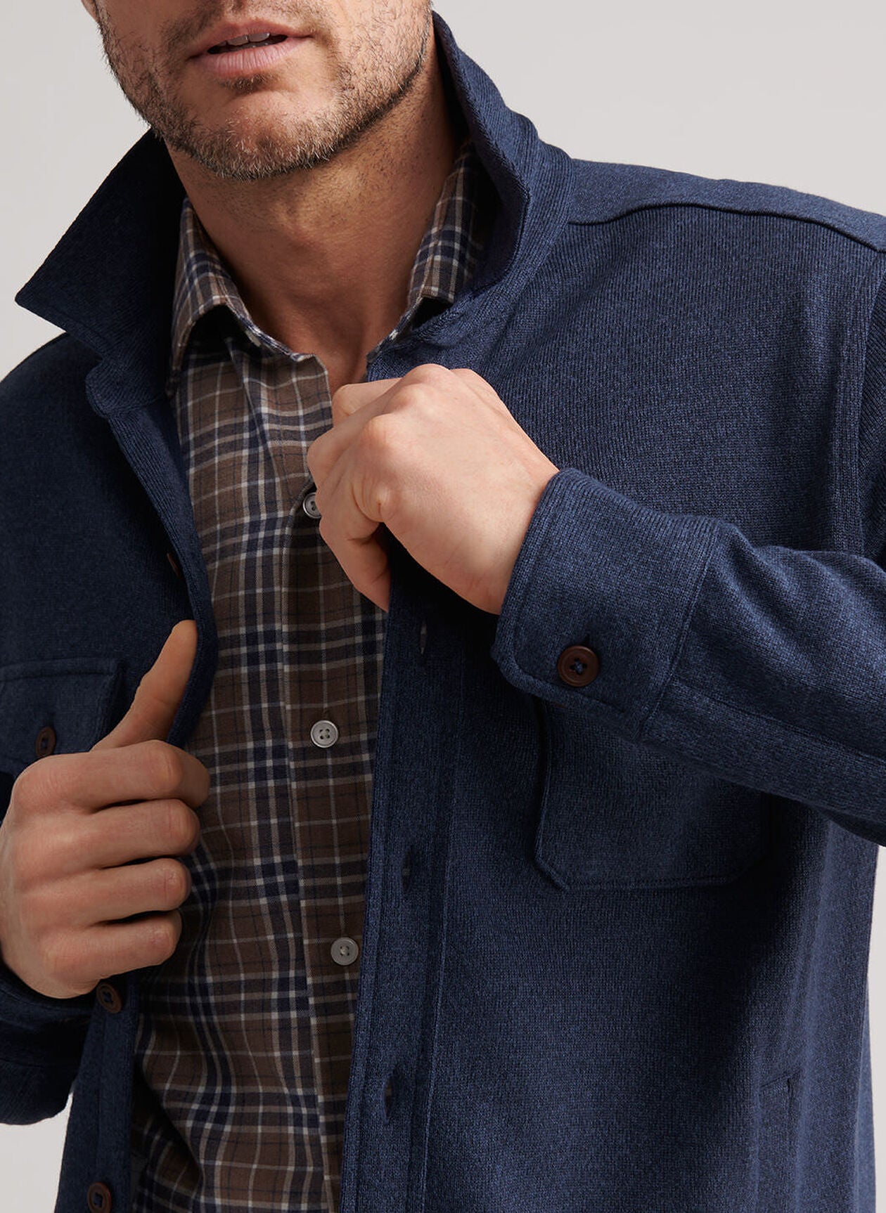 Peter Millar Crown Sweater Fleece Shirt Jacket - Navy